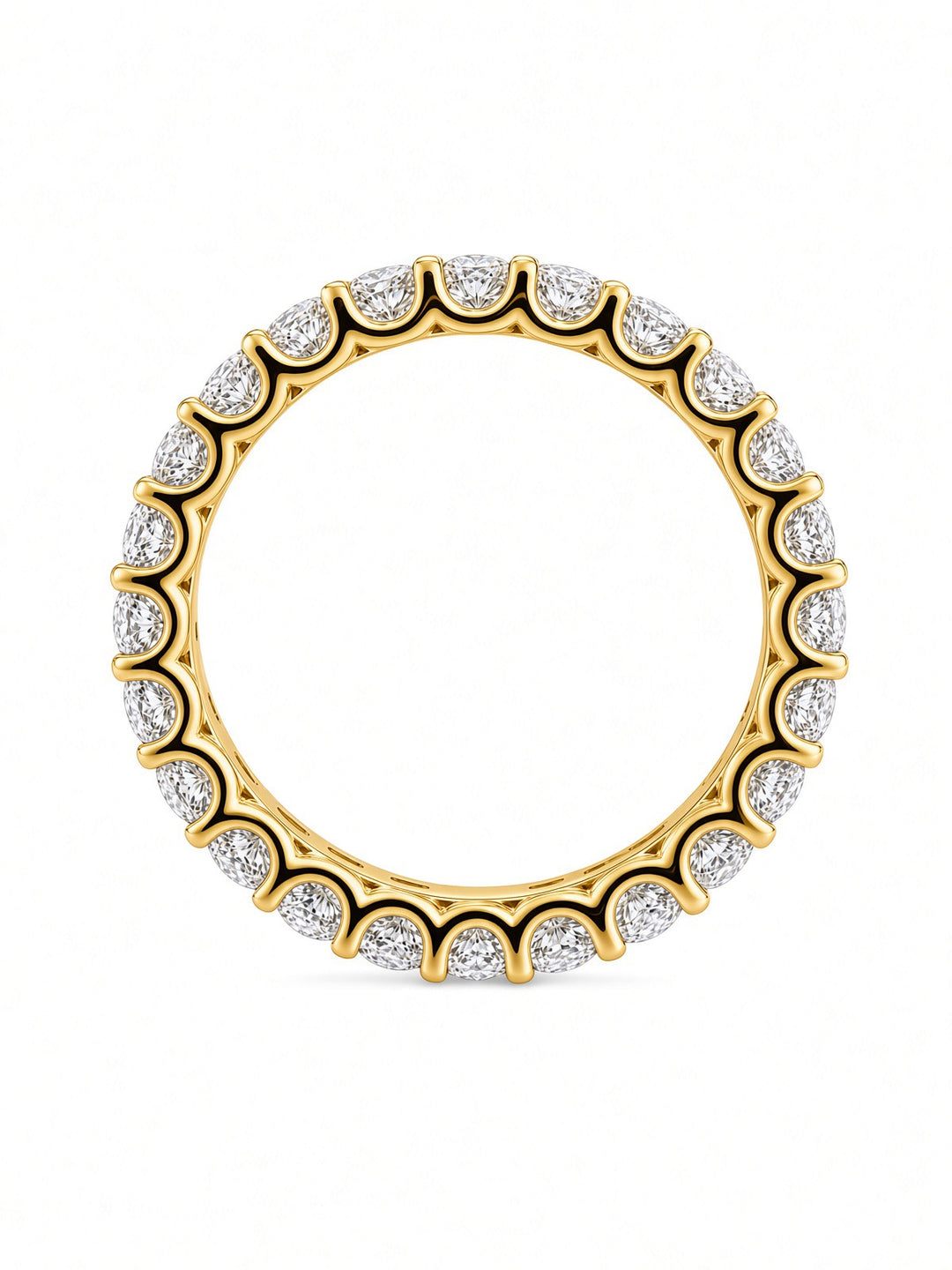 14K White Gold Emerald-Cut U Shape Lab Diamond Eternity Band — 1.96 CT