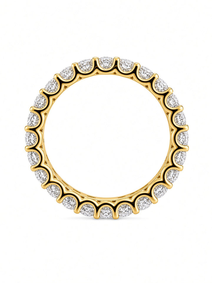 14K White Gold Emerald-Cut U Shape Lab Diamond Eternity Band — 1.96 CT