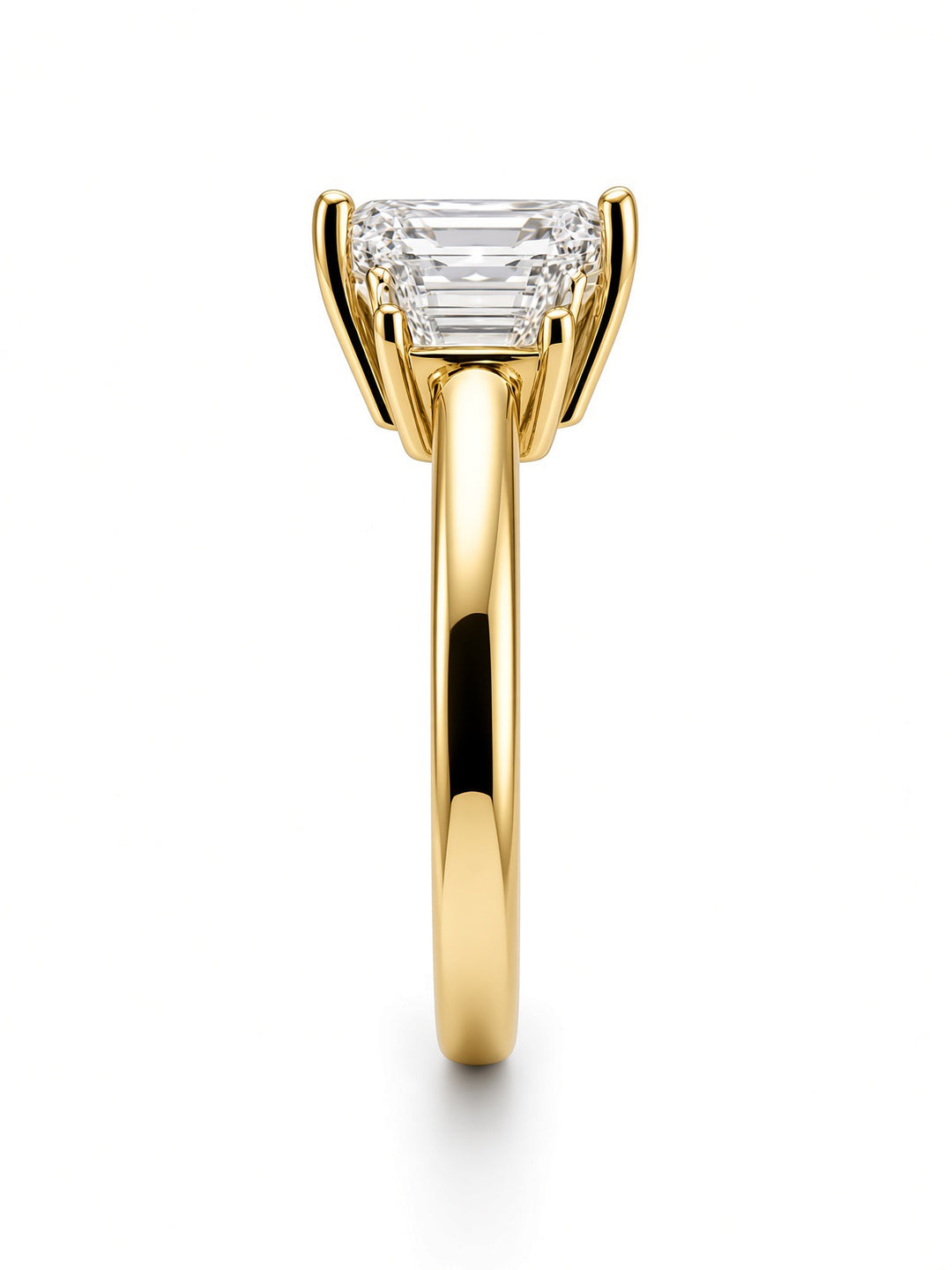 2.86CT Emerald-Cut Three-Stone Engagement Ring with Lab &amp; Natural Diamonds – 14K White Gold