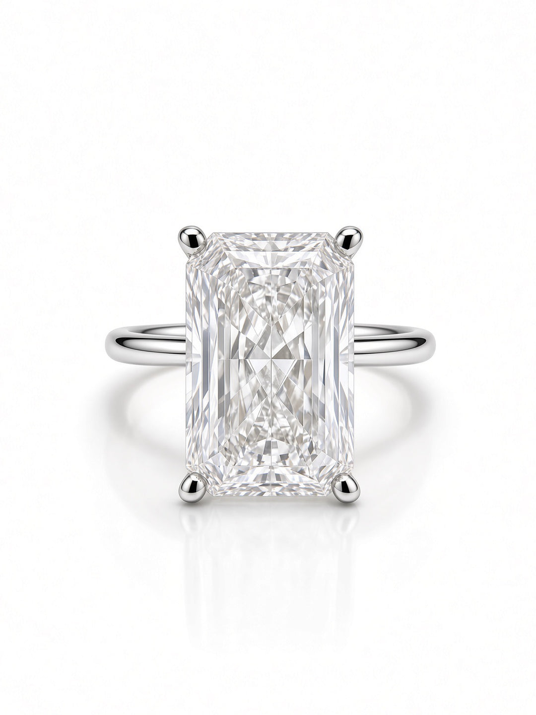 14K Yellow Gold Solitaire 4.06CT Radiant Cut Lab Diamond Set Engagement Ring