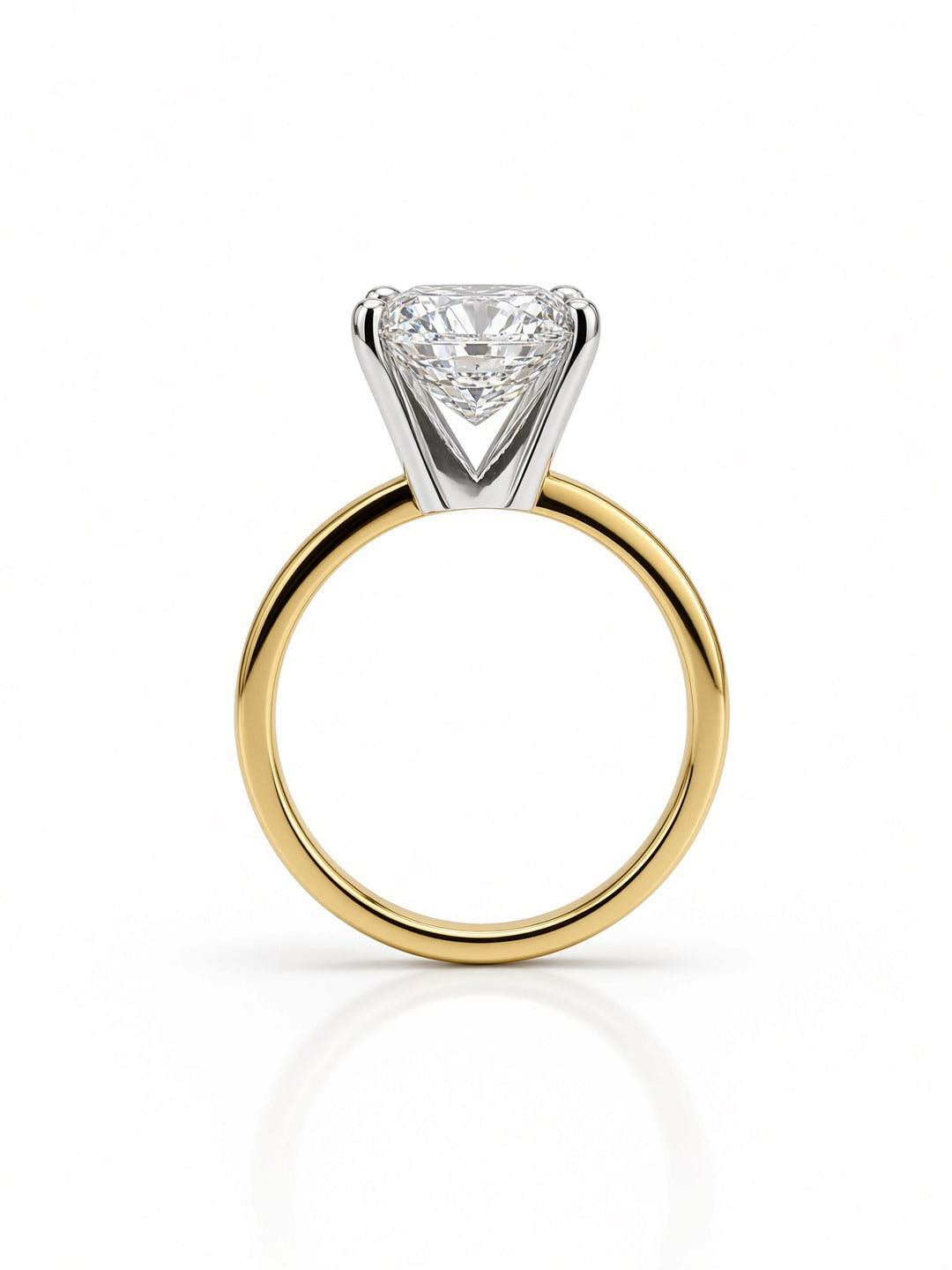 14K Yellow Gold Solitaire 4.06CT Radiant Cut Lab Diamond Set Engagement Ring