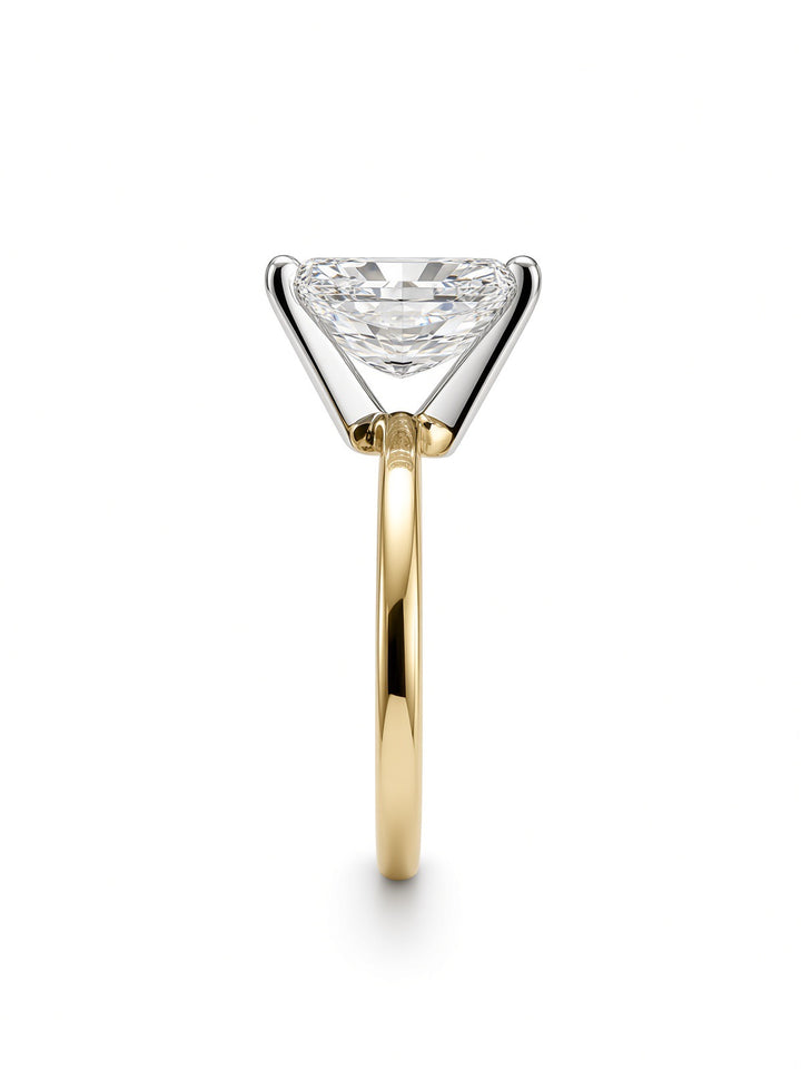 14K Yellow Gold Solitaire 4.06CT Radiant Cut Lab Diamond Set Engagement Ring