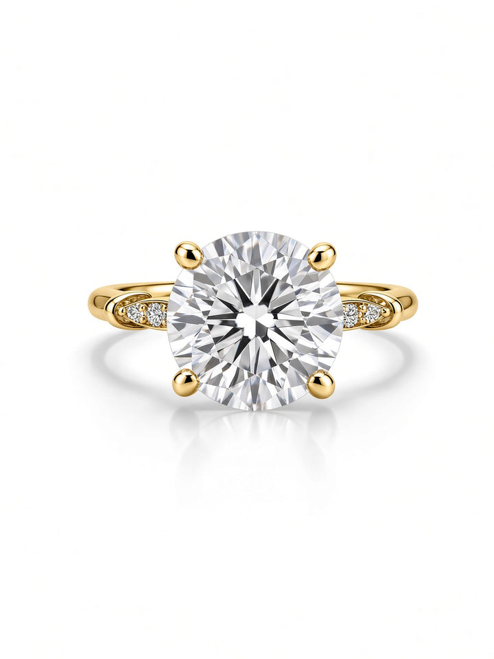 14K White Gold Engagement Ring with 2.05CT Round Cut Lab Grown Diamond and 0.18CT RBC Channel Set