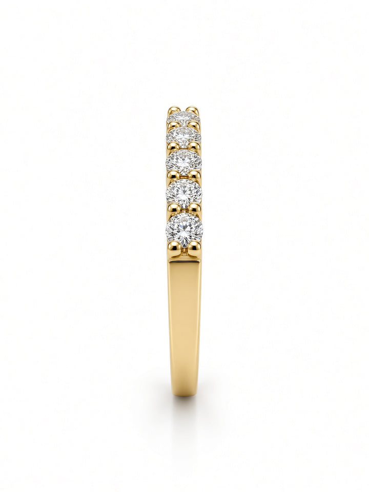 14K Yellow Gold Nine-Stone Lab Diamond Wedding Band — 0.47 CT