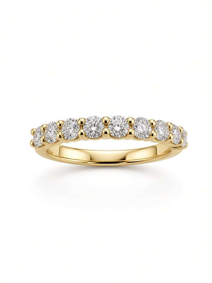 14K Yellow Gold Nine-Stone Lab Diamond Wedding Band — 0.47 CT