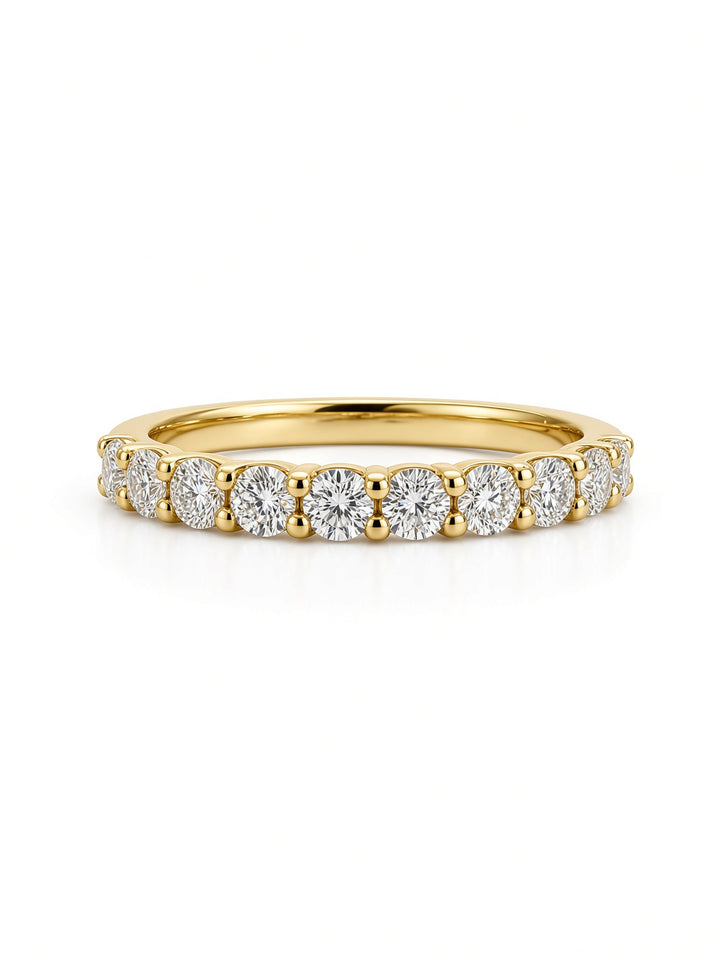 14K Yellow Gold Nine-Stone Lab Diamond Wedding Band — 0.47 CT