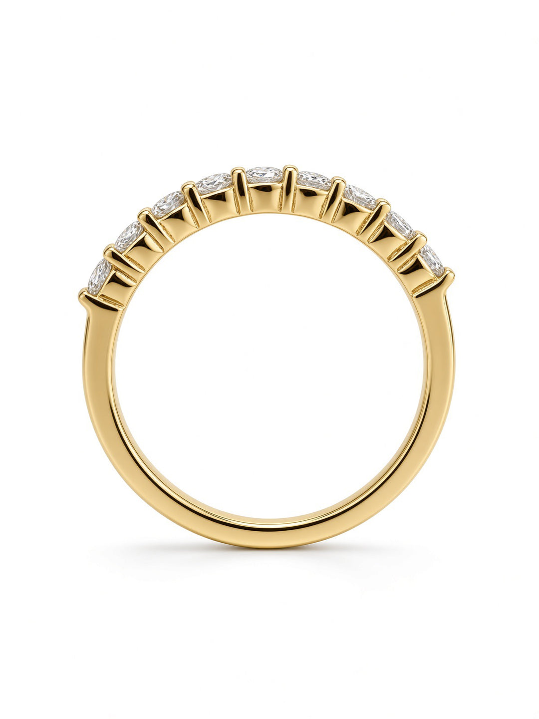 14K Yellow Gold Nine-Stone Lab Diamond Wedding Band — 0.47 CT