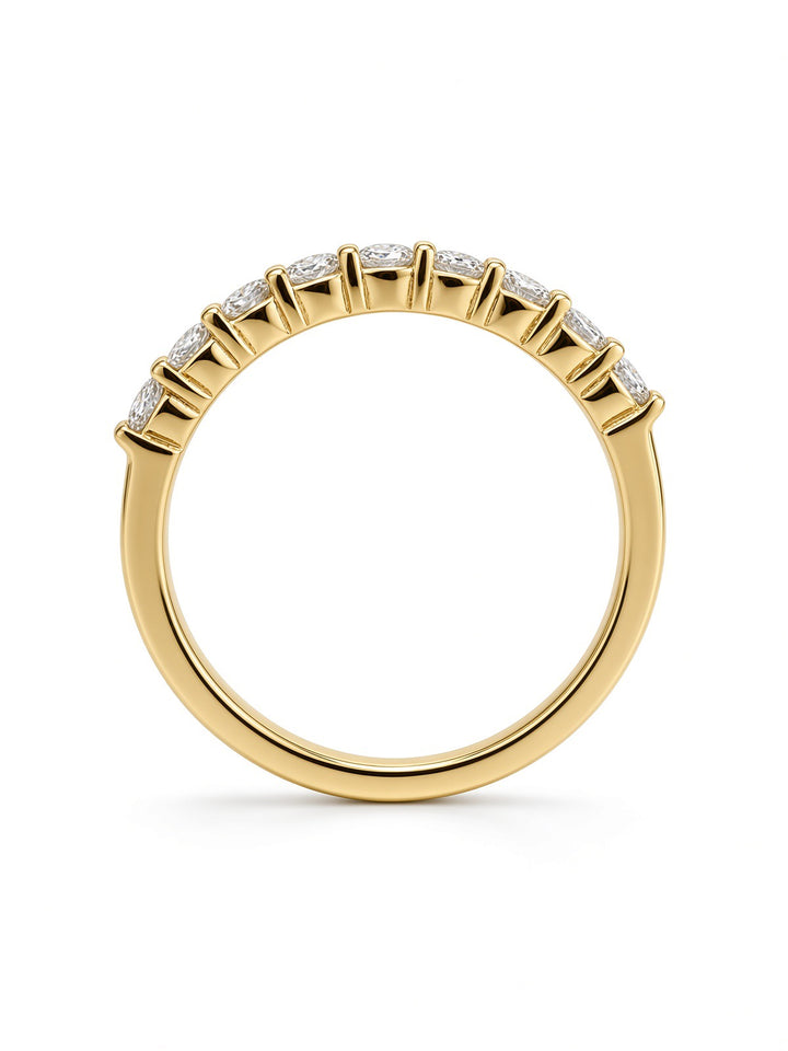 14K Yellow Gold Nine-Stone Lab Diamond Wedding Band — 0.47 CT