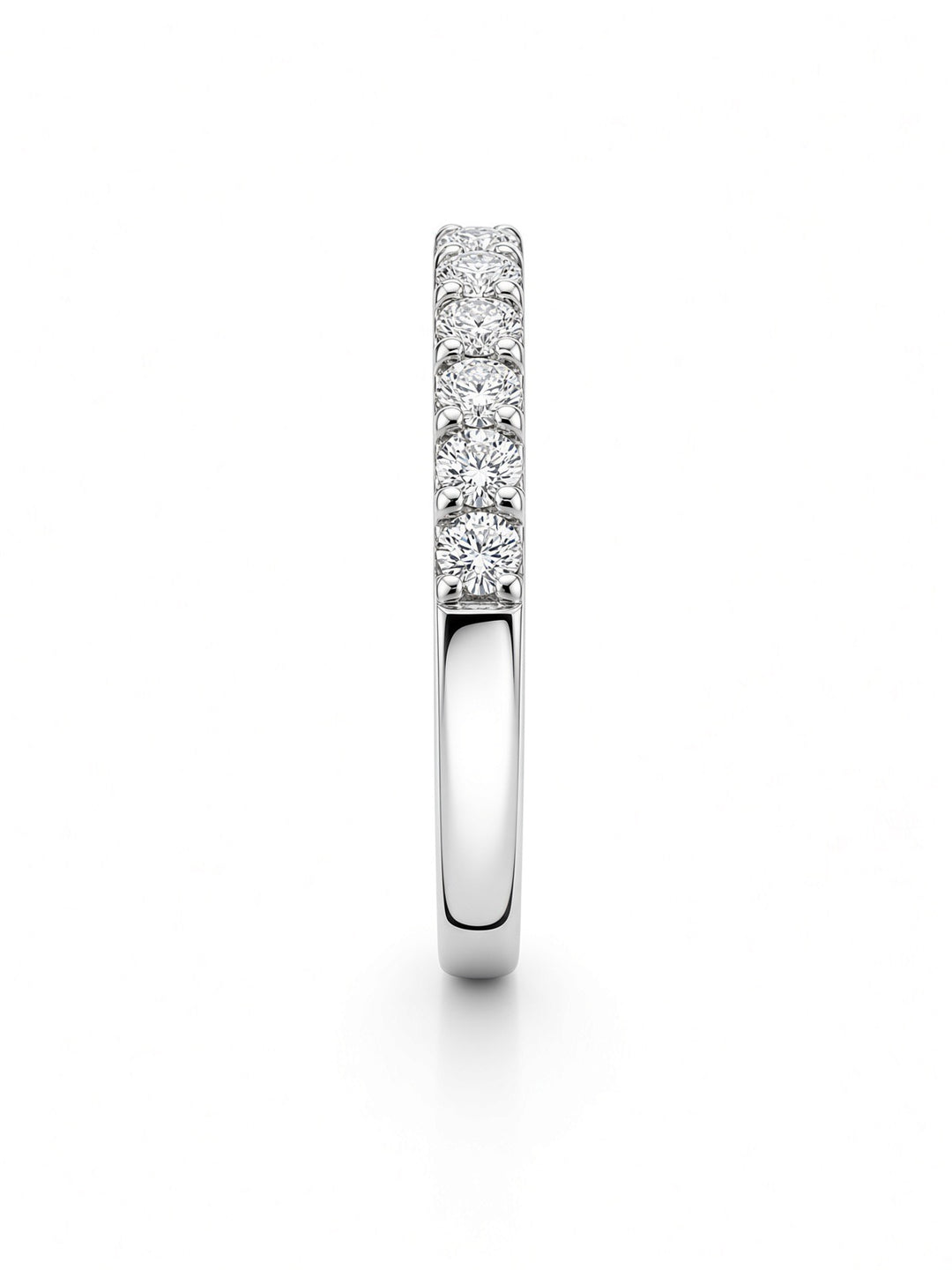 14K White Gold Pavé Lab Diamond Wedding Band — 0.80 CT