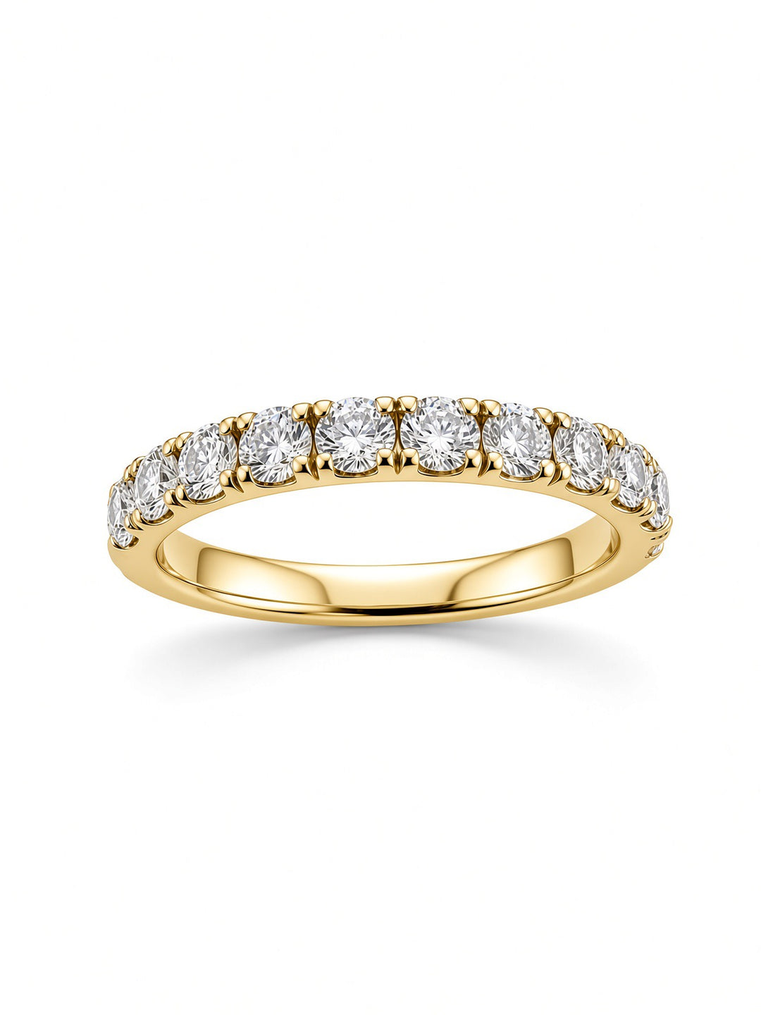 14K White Gold Pavé Lab Diamond Wedding Band — 0.80 CT