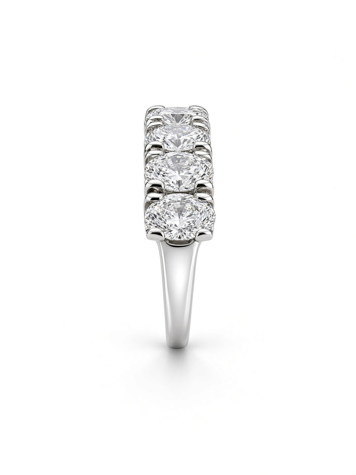 14K White Gold Eleven Stone Oval Lab Diamond Band — 1.84 CT