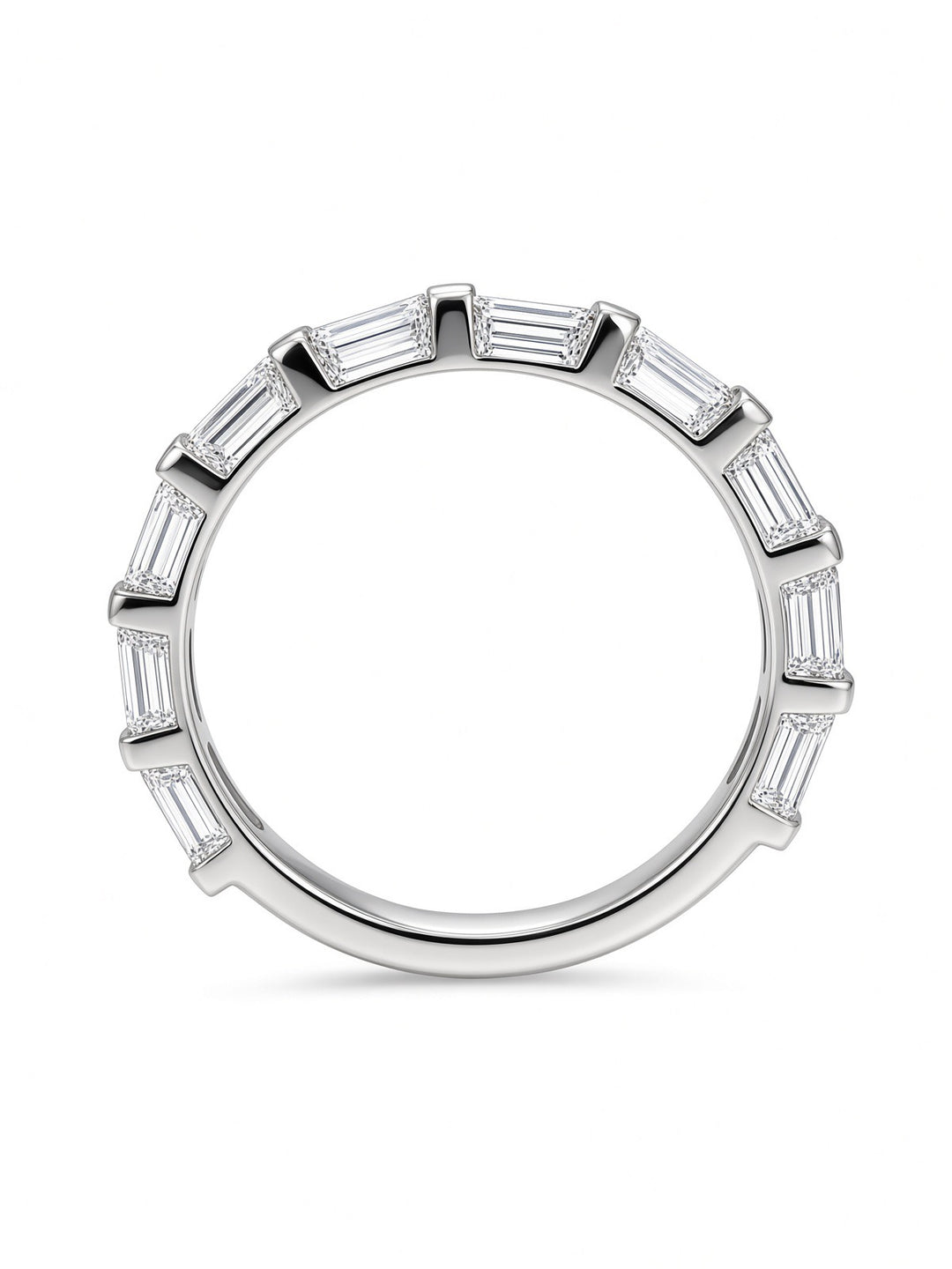 14K White Gold Baguette Diamond Wedding Band – 0.71 CT Lab Diamonds
