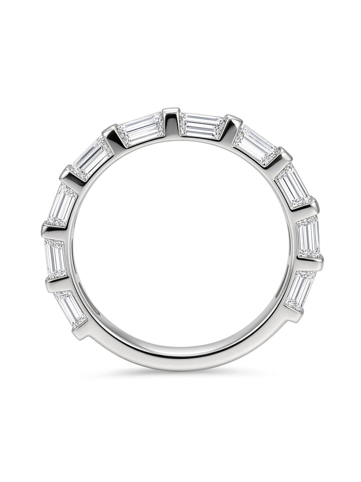 14K White Gold Baguette Diamond Wedding Band – 0.71 CT Lab Diamonds
