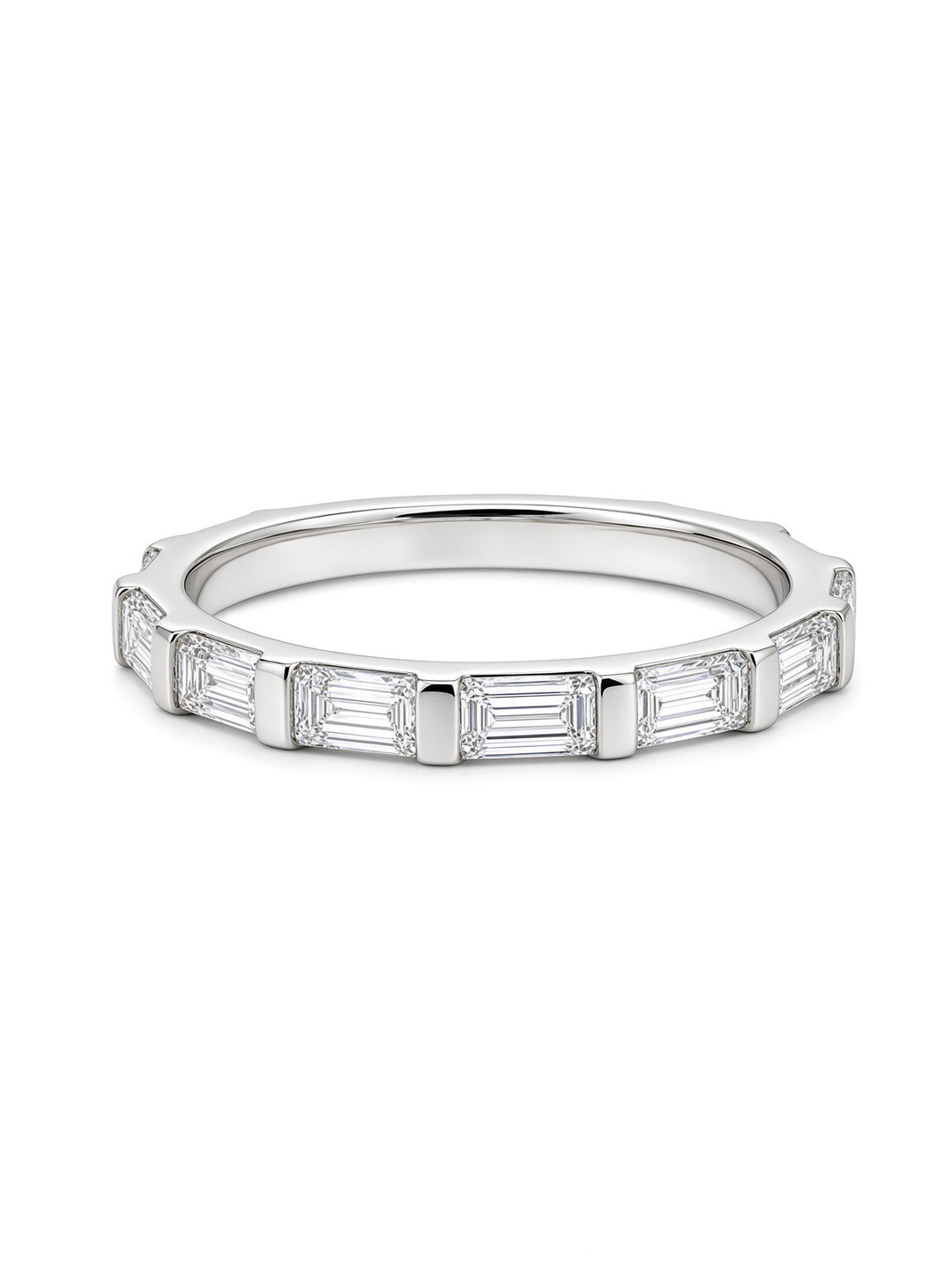 14K White Gold Baguette Diamond Wedding Band – 0.71 CT Lab Diamonds