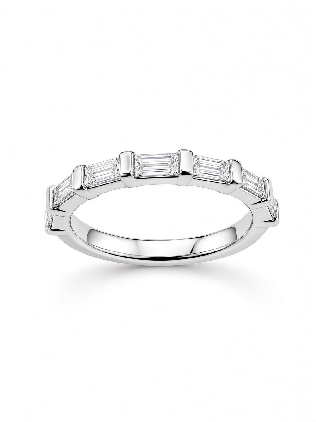 14K White Gold Baguette Diamond Wedding Band – 0.71 CT Lab Diamonds