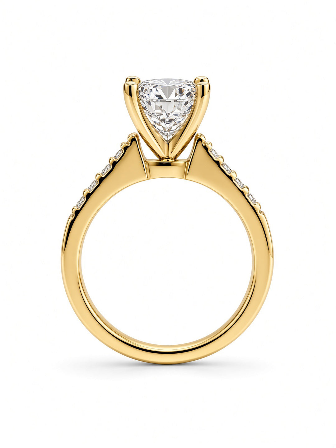 14K White Gold Engagement 2.07CT Elongated Cushion Cut Lab Diamond with a Double Shank