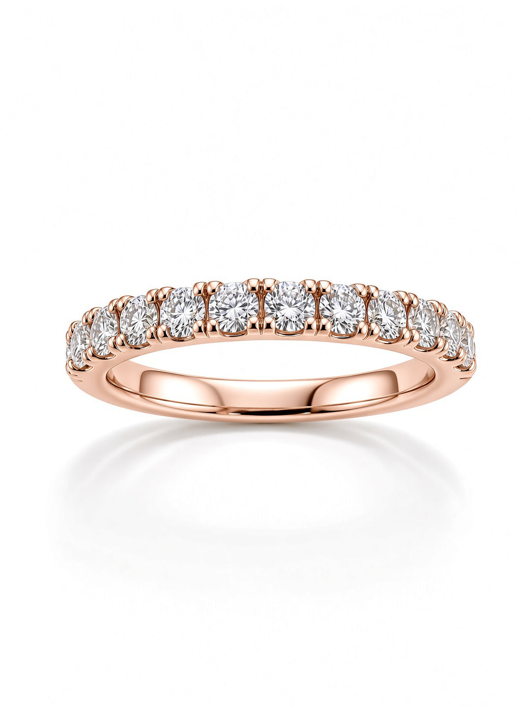 14K Yellow Gold Pavé Lab Diamond Wedding Band — 0.58 CT