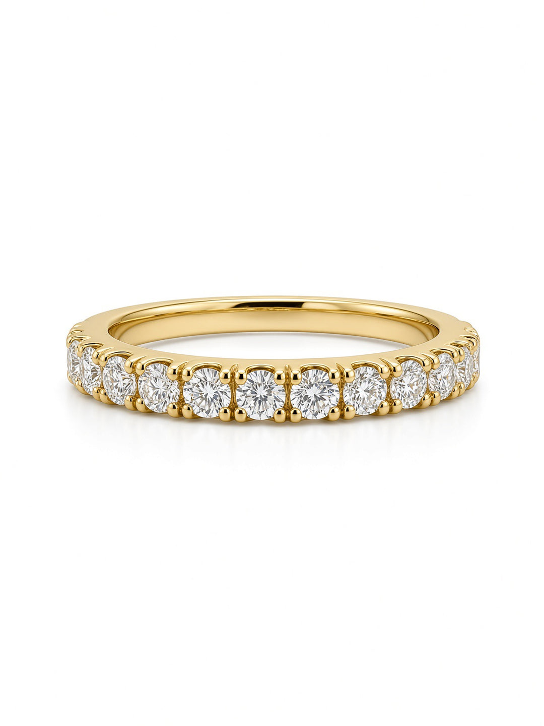 14K Yellow Gold Pavé Lab Diamond Wedding Band — 0.58 CT