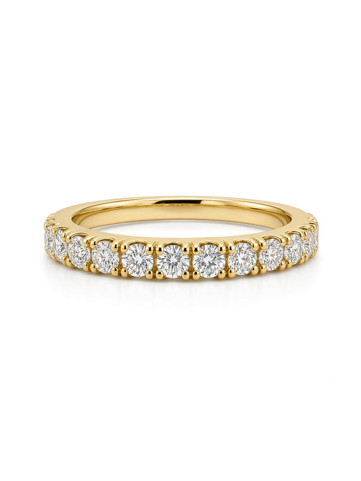 14K Yellow Gold Pavé Lab Diamond Wedding Band — 0.58 CT