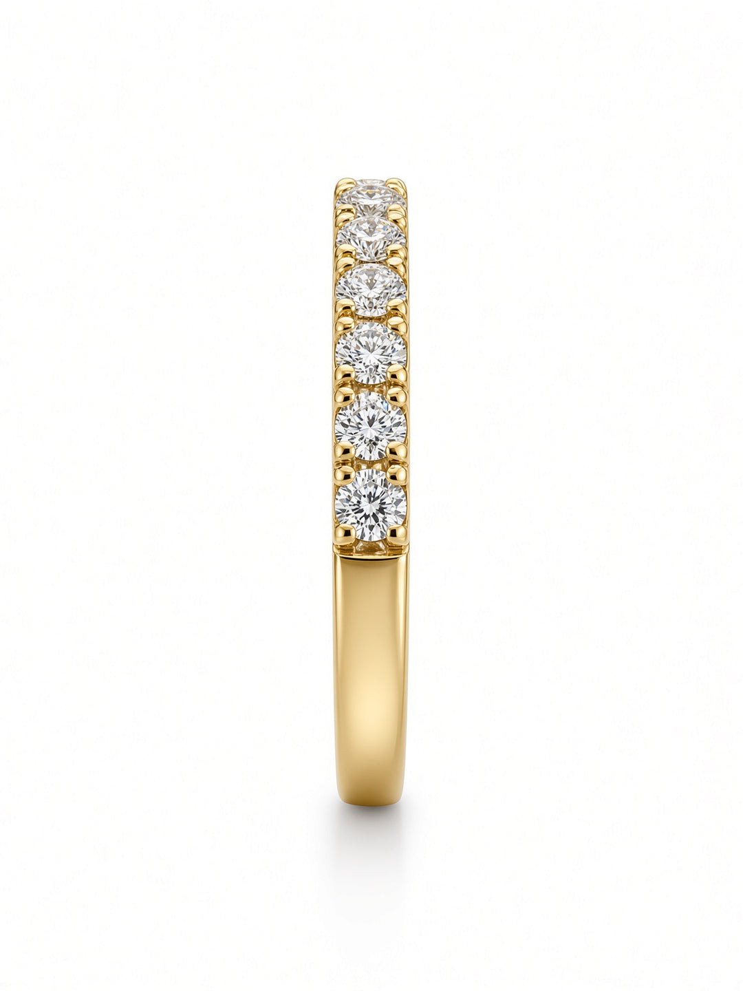 14K Yellow Gold Pavé Lab Diamond Wedding Band — 0.58 CT