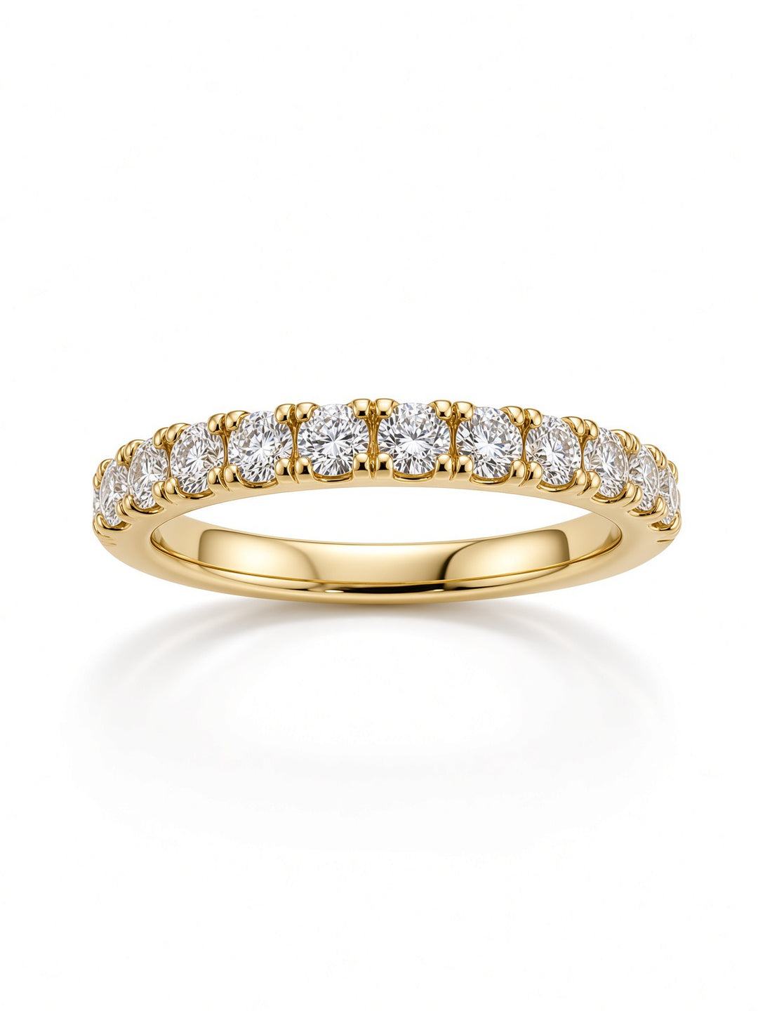 14K Yellow Gold Pavé Lab Diamond Wedding Band — 0.58 CT