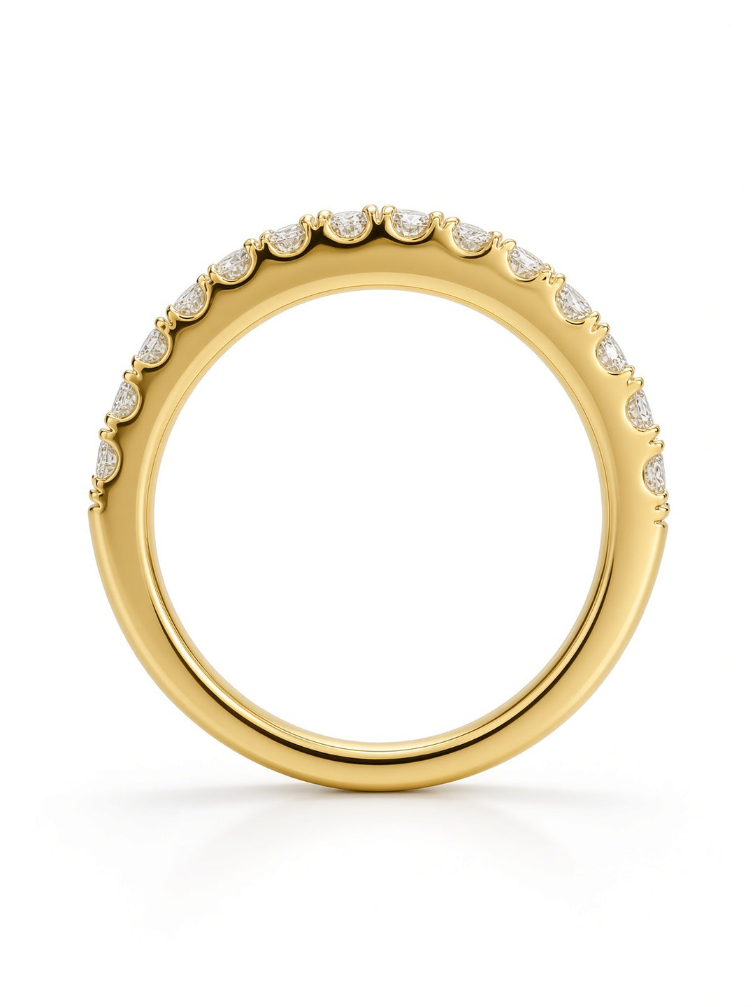 14K Yellow Gold Pavé Lab Diamond Wedding Band — 0.58 CT