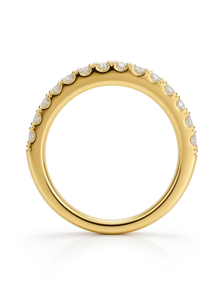 14K Yellow Gold Pavé Lab Diamond Wedding Band — 0.58 CT