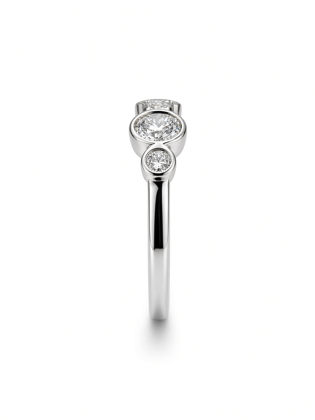 14K White Gold Bezel-Set Lab Diamond Wedding Band — 0.64 CT