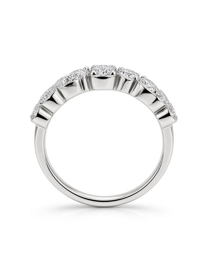 14K White Gold Bezel-Set Lab Diamond Wedding Band — 0.64 CT