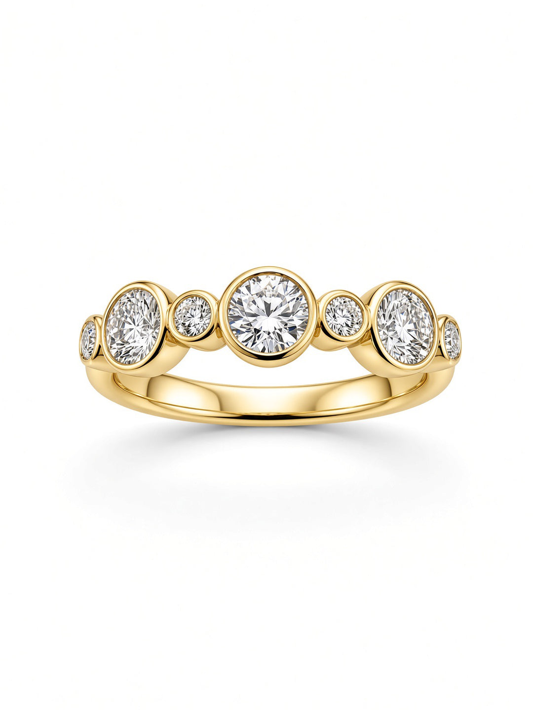 14K White Gold Bezel-Set Lab Diamond Wedding Band — 0.64 CT