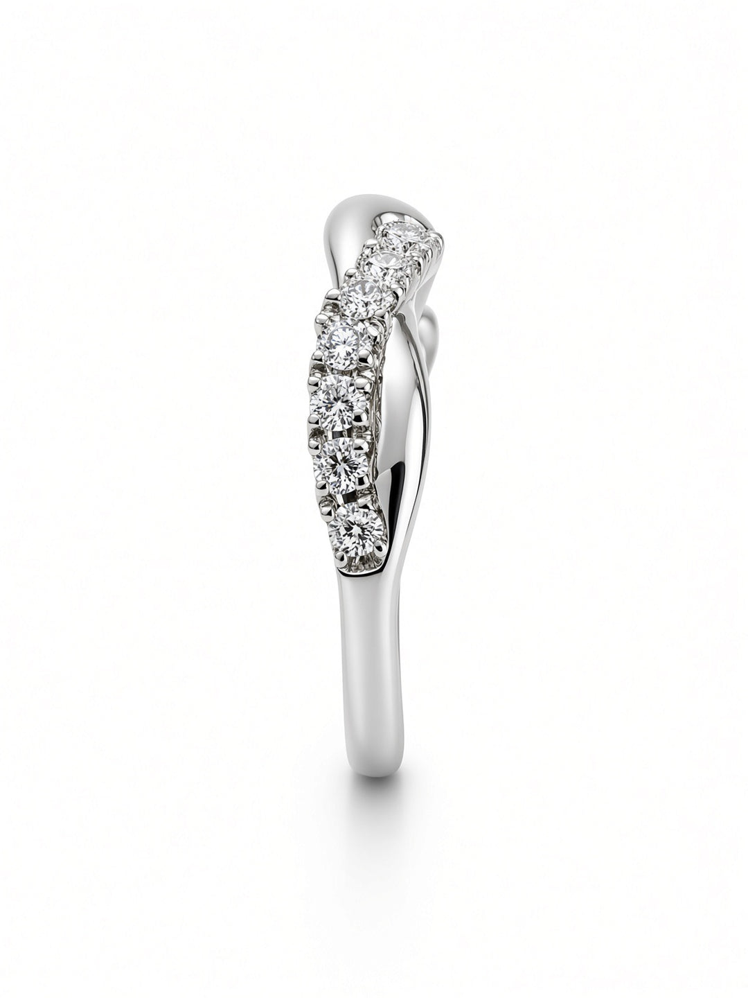 14K Gold 0.26CT Lab Diamond Swirl Wedding Band