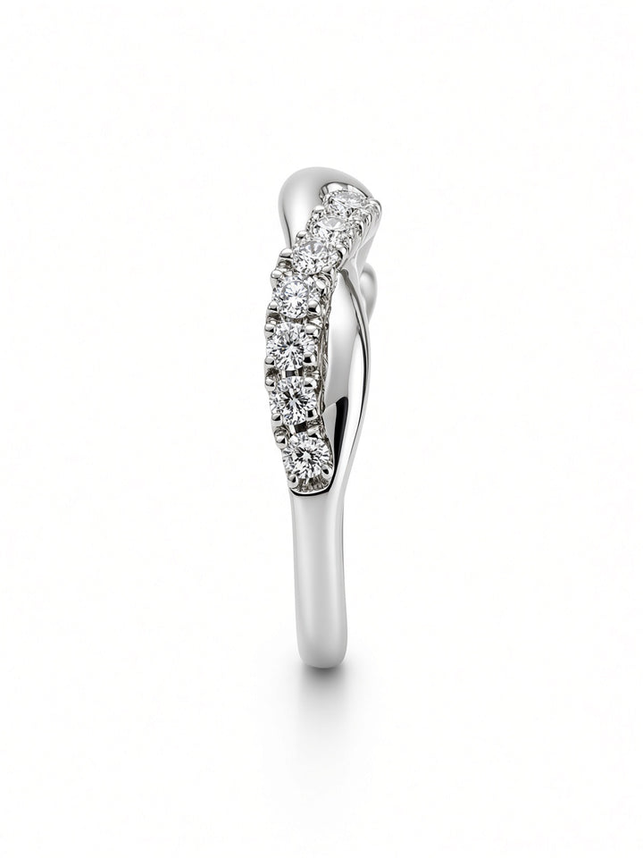 14K Gold 0.26CT Lab Diamond Swirl Wedding Band