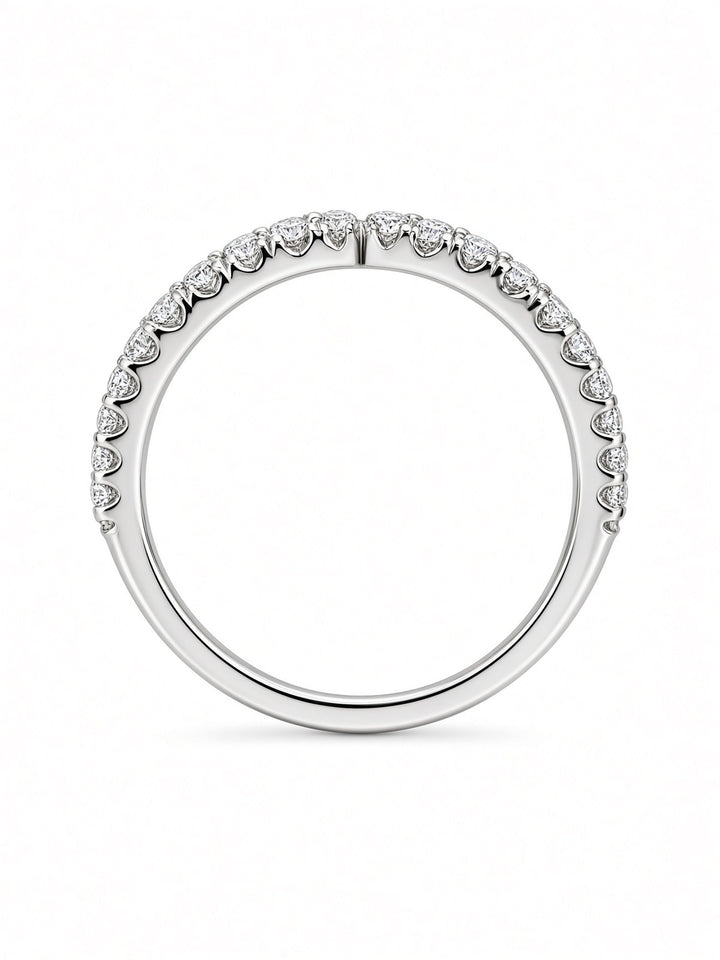 14K White Gold V-Shaped Lab Diamond Wedding Band — 0.29 CT