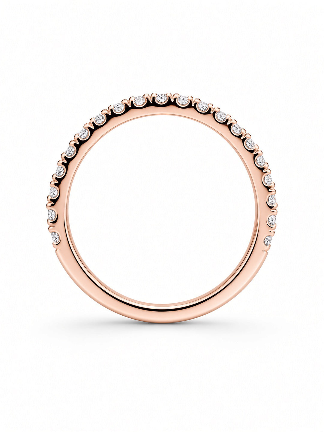 14K White Gold Pavé Lab Diamond Wedding Band — 0.30 CT