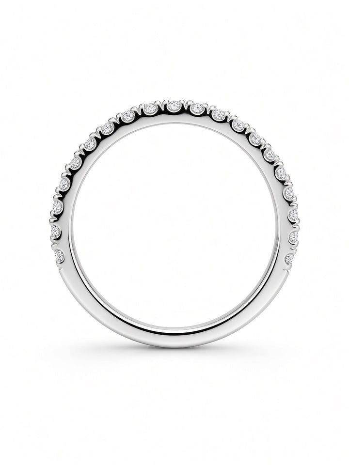 14K White Gold Pavé Lab Diamond Wedding Band — 0.30 CT