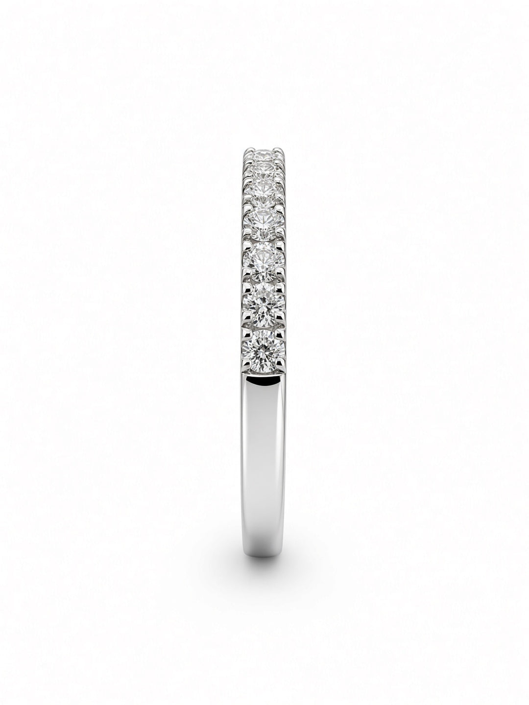 14K White Gold Pavé Lab Diamond Wedding Band — 0.30 CT