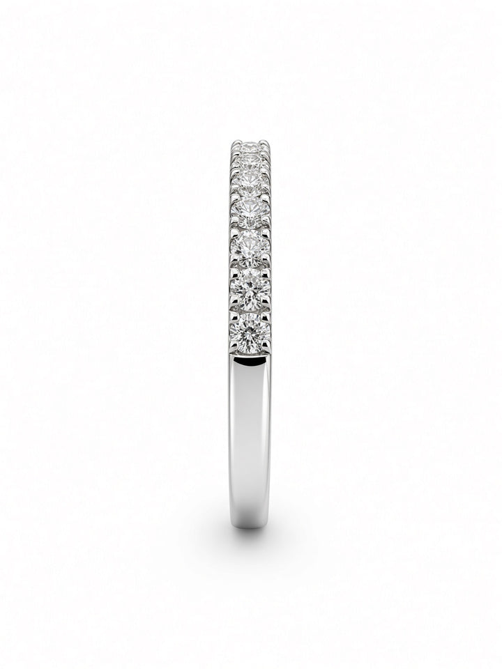14K White Gold Pavé Lab Diamond Wedding Band — 0.30 CT