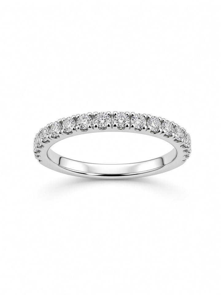 14K White Gold Pavé Lab Diamond Wedding Band — 0.30 CT