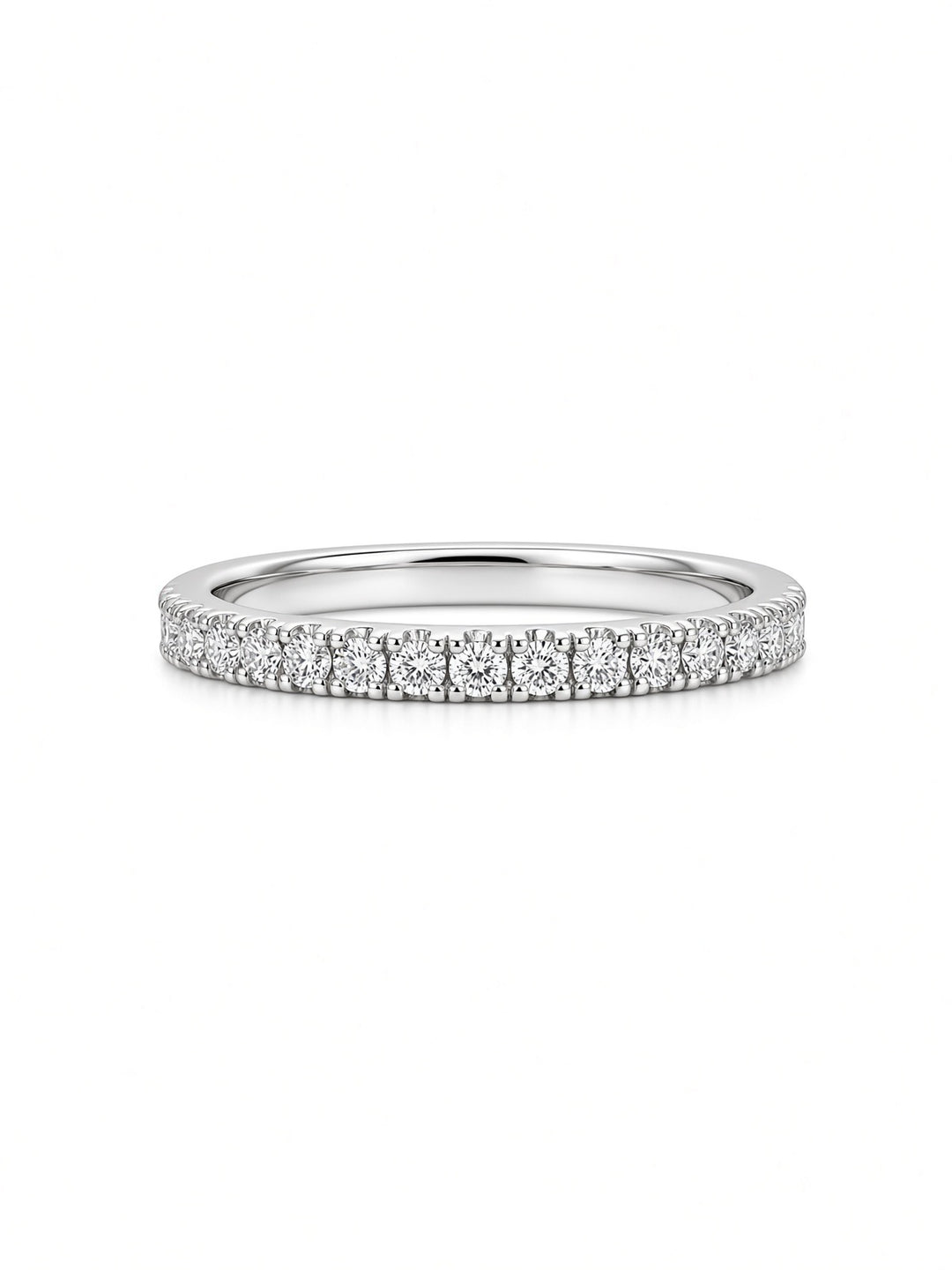 14K White Gold Pavé Lab Diamond Wedding Band — 0.30 CT