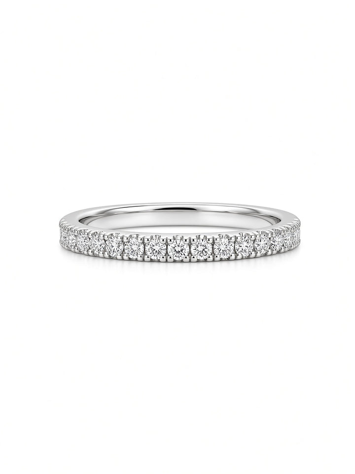 14K White Gold Pavé Lab Diamond Wedding Band — 0.30 CT