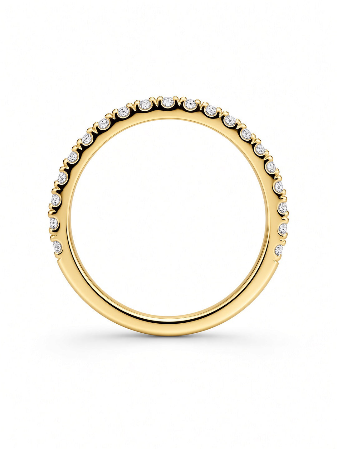 14K White Gold Pavé Lab Diamond Wedding Band — 0.30 CT