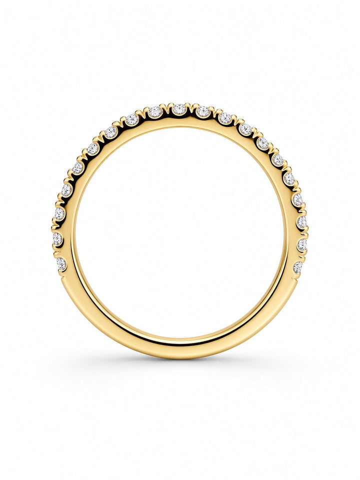 14K White Gold Pavé Lab Diamond Wedding Band — 0.30 CT