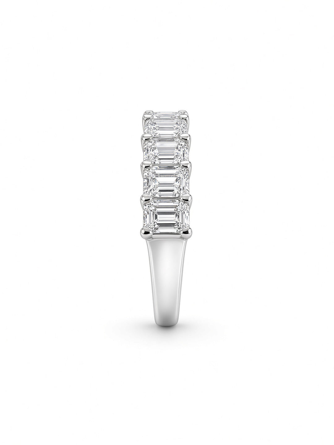 14K White Gold Ten Stone Emerald Cut Lab Diamond Band — 1.71 CT