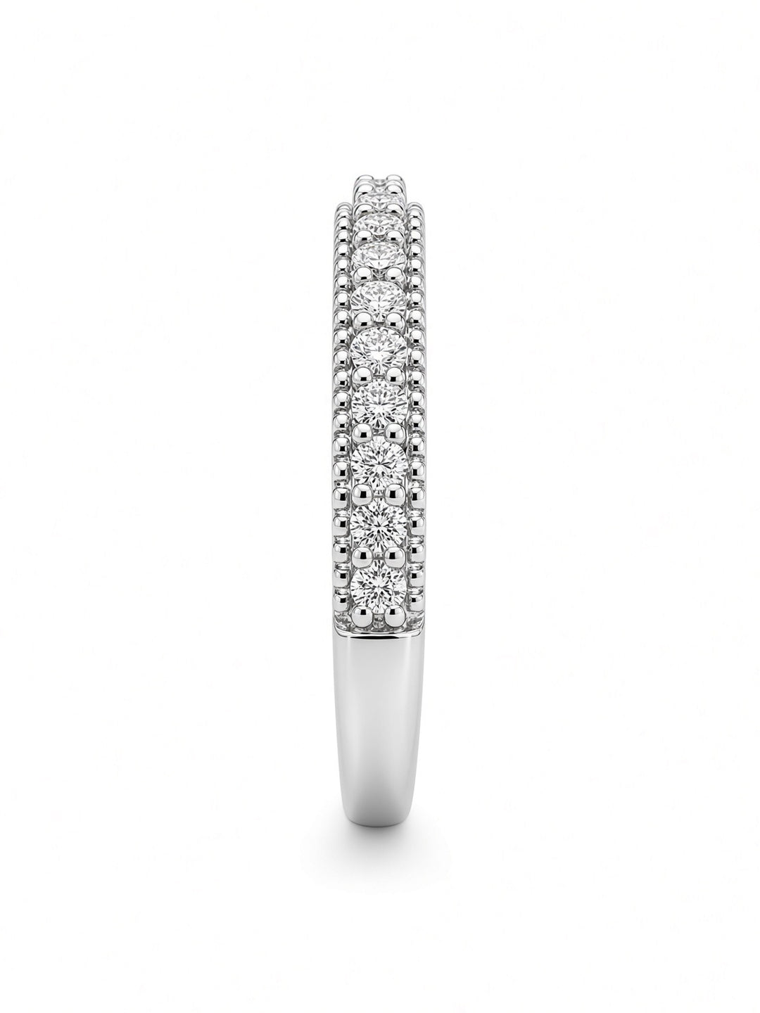 14K Rose Gold 0.29CT Round Lab Diamond Milgrain Pavé Wedding Band
