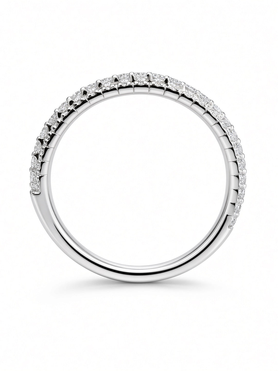 14K Rose Gold 0.29CT Round Lab Diamond Milgrain Pavé Wedding Band
