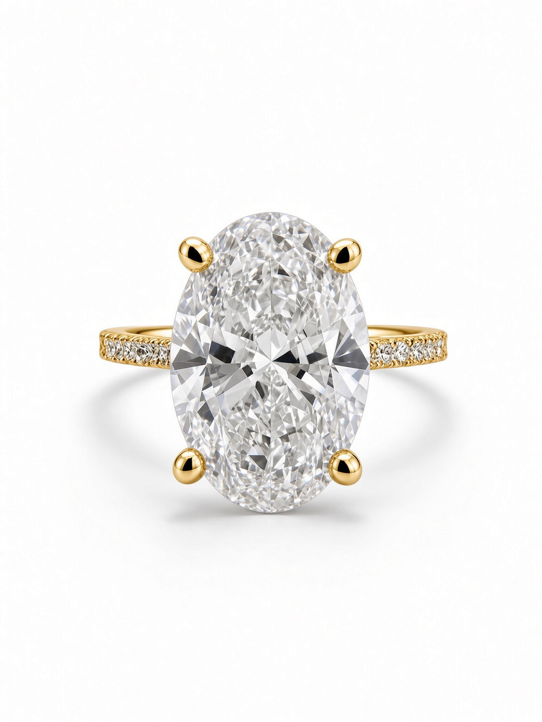 14K Yellow Gold Engagement 2.70CT Oval Cut Lab Diamond with 0.39CT Under Halo Design