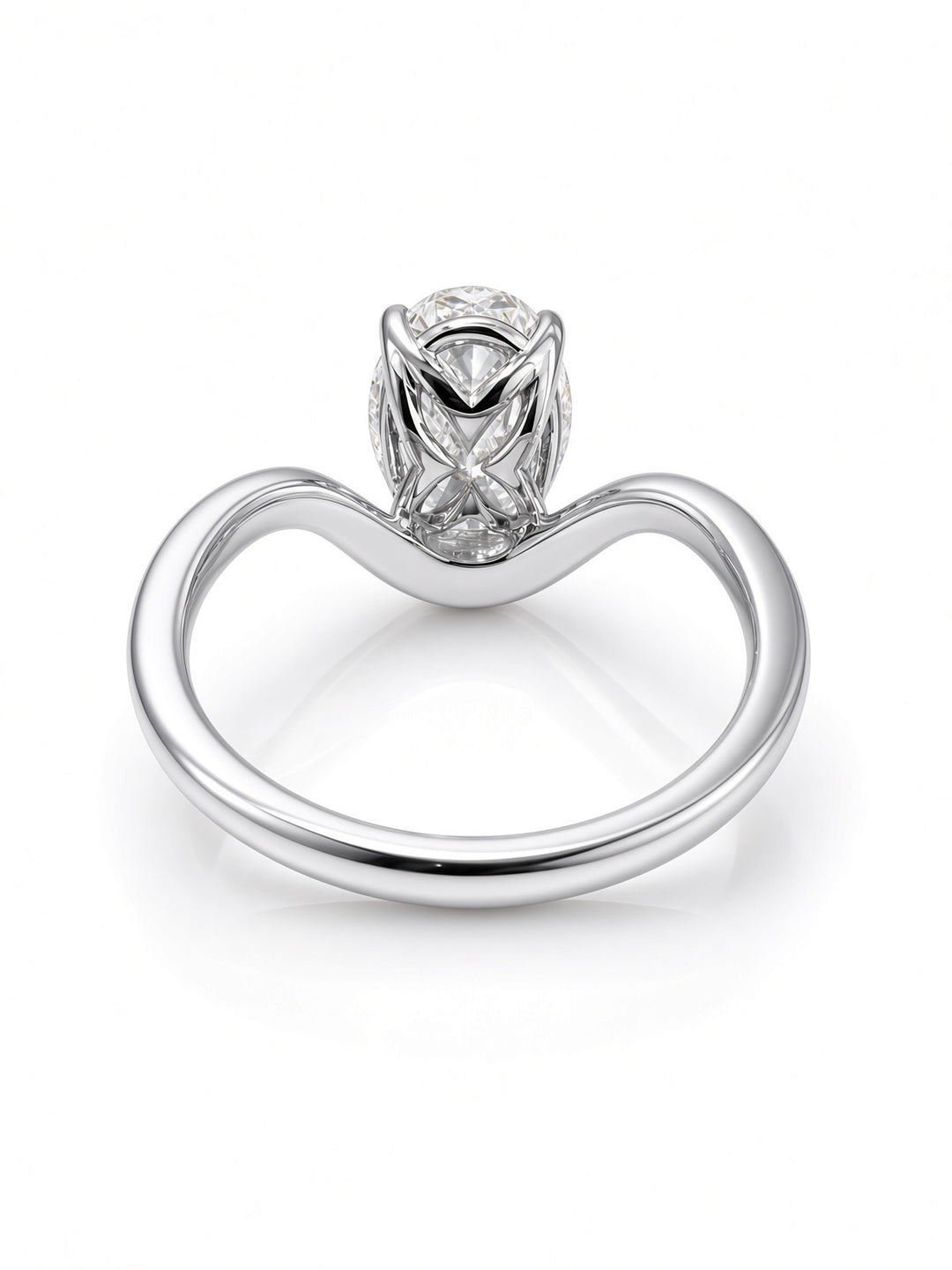 14K Yellow Gold 3.04CT Oval Lab Diamond Solitaire Engagement Ring with Ornate Four Prong Basket Setting
