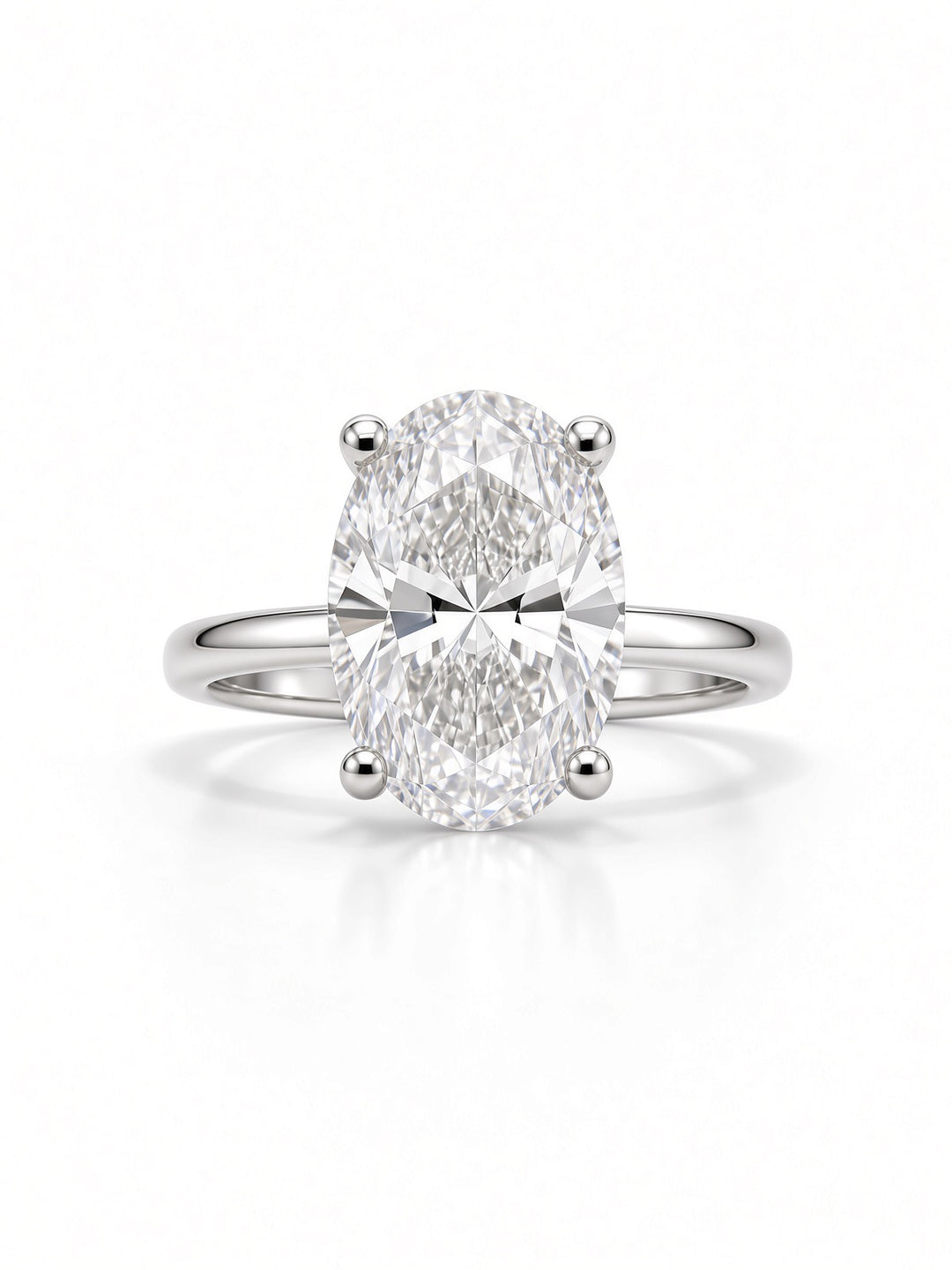 14K White Gold 2.03CT Oval Lab Diamond Engagement Ring with Wrap Around Halo