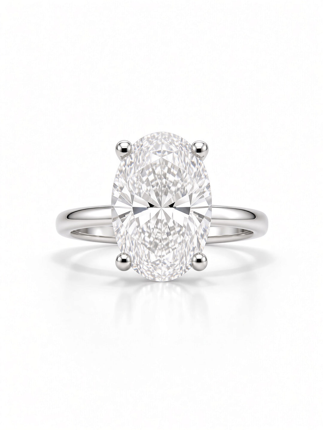14K White Gold 2.03CT Oval Lab Diamond Engagement Ring with Wrap Around Halo