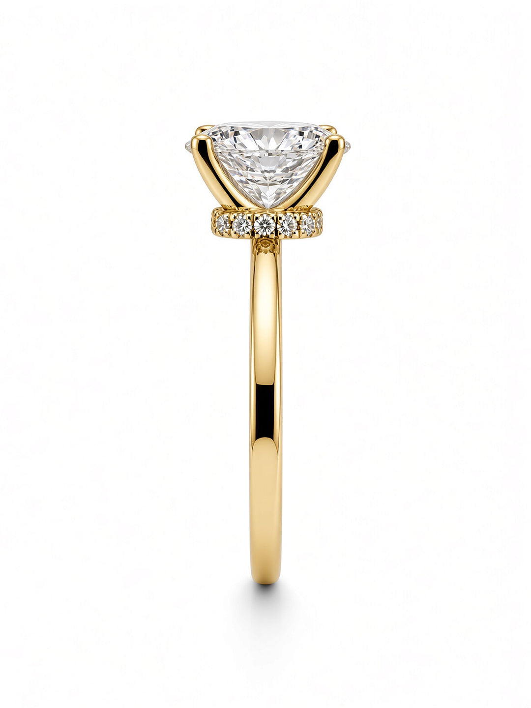 14K White Gold 2.03CT Oval Lab Diamond Engagement Ring with Wrap Around Halo